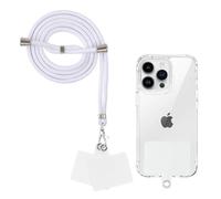 Yoedge Cordón Cuerda Universal Correa Colgante para movil con 2 Phone Lanyard Parcheas, Correas Ajustable Cuello Cadena de Nylon con Todos los teléfonos Inteligentes con Llaver,Blanco
