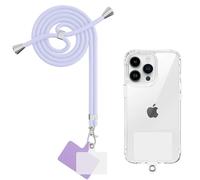 Yoedge Cordón Cuerda Universal Correa Colgante para movil con 2 Phone Lanyard Parcheas, Correas Ajustable Cuello Cadena de Nylon con Todos los teléfonos Inteligentes con Llaver, Púrpura