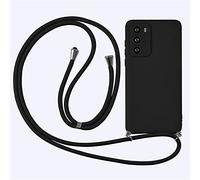 Yoedge Funda con Cuerda para Huawei Honor 9 Lite 5,65",Carcasa de Silicona AntiChoque Suave TPU para Teléfono Móvil con Colgante Ajustable Collar Correa para el Cuello Cadena para Honor 9 Lite,Negro