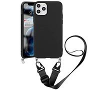 Yoedge Funda con Cuerda para Huawei P30 Pro 6,47 Pulgadas, Delgada Ligera Fina Carcasa Negro TPU Suave Silicona Case con Correa Colgante Ajustable Collar Correa de Cuello Cadena Cordón