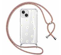 Yoedge Funda con Cuerda para iPhone 14/iPhone 13 6,1", Transparente Carcasa Aesthetic Dibujos Flores Case con Correa Colgante Collar Correa Cuello, Silicona TPU + PC Antichoque Cover per iPhone 14,13
