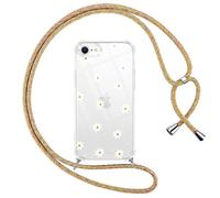 Yoedge Funda con Cuerda para iPhone 8/7/SE 2020/SE 2022 4,7", Transparente Carcasa Aesthetic Dibujos Flores Case con Correa Colgante Collar Cuello, Silicona TPU + PC Antichoque Cover per iPhone 7,13