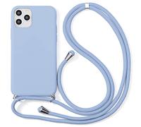 Yoedge Funda con Cuerda para Oppo A17 6,56", Carcasa Silicona Suave TPU con Correa Colgante Ajustable Collar de Cuello Cadena Anti-choque Anti-rasguños Mate Protector Case para Oppo A17, Púrpura Claro