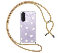 Yoedge Funda con Cuerda para Samsung Galaxy A37 5G 6,7", Transparente Carcasa Aesthetic Dibujos Flores Case con Correa Colgante Collar Cuello, Silicona TPU + PC Antichoque Cover per Samsung A37,13