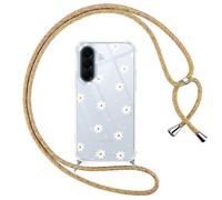 Yoedge Funda con Cuerda para Samsung Galaxy A57 5G 6,7", Transparente Carcasa Aesthetic Dibujos Flores Case con Correa Colgante Collar Cuello, Silicona TPU + PC Antichoque Cover per Samsung A57,13