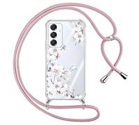 Yoedge Funda con Cuerda para Samsung Galaxy S25+ 5G 6,7", Transparente Carcasa Aesthetic Dibujos Flores Case con Correa Colgante Collar Cuello, Silicona TPU + PC Antichoque Cover per Samsung S25+,05