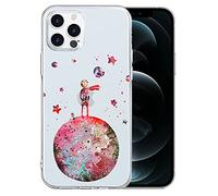 Yoedge Funda para Apple iPhone 13, Cárcasa Transparente Silicona [Anti-Choques] [Anti-Arañazos] [El Principito] Dibujos Animados Claro Flexible TPU Bumper Case para iPhone 13 6,1", Rojo