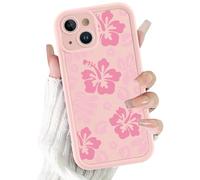 Yoedge Funda para iPhone 15 Flore, Silicona Carcasa con Aesthetic Lindo Rosa Flower Dibujos Cover para Mujer Niñas, Antigolpes Anti-arañazos Cámara Bumper Protector Case para iPhone15 6,1"