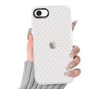 Yoedge Funda para iPhone 16e/SE 4/SE 2025 Transparente Polka Dot Motive, Aesthetic Lunares Estético Elegante Dibujos Carcasa para Invierno Mujer, Silicona Case para iPhone SE 4 6,1" Cover,Rosa Otoño