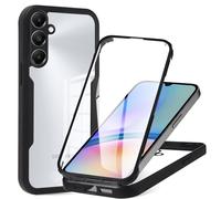 Yoedge Funda para Samsung Galaxy A05s, 360 Grados Protección Antigolpes Carcasa Full Cover con Protector de Pantalla Integrado Transparente Anti-Rayones Silicona TPU Bumper Case 6,7", Negro