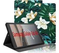 Yoedge Funda para Samsung Galaxy Tab A8 10,5 Pulgada 2021 SM-X200/ X205/ X207, Ultra Slim PU Cuero Flip Delgada Protectora Carcasa con Función de Soporte Smart Folio Tablet Cover, Flor 1