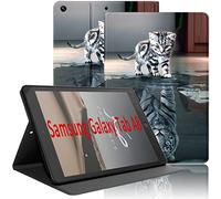 Yoedge Funda para Samsung Galaxy Tab A8 10,5 Pulgada 2021 SM-X200/ X205/ X207, Ultra Slim PU Cuero Flip Delgada Protectora Carcasa con Función de Soporte Smart Folio Tablet Cover, Gato Tigre
