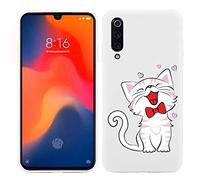 Yoedge Funda para Xiaomi Mi 10T 5G 6,67", Cárcasa Silicona Blanco con un Suave Diseño de Dibujos Animados Antigolpes Patrón Case Cover Bumper Fundas Movil para Xiaomi Mi 10T Pro 5G, Gato Blanco