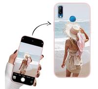 Yoedge Funda Personalizada para Huawei P20 Lite 5,84", Carcasa Personalizable con Foto Imagen o Texto Letras Gel por Encargo Personalizado Custom para Huawei P20 Lite Case Rosa Cover
