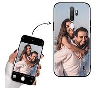 Yoedge Funda Personalizada para OPPO A5 2020 / A9 2020 6,5", Carcasa Personalizable con Foto Imagen o Texto Letras Gel por Encargo Personalizado Custom para OPPO A9 2020 Case Negro Cover