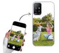 Yoedge Funda Personalizada para OPPO Reno5 Z 5G / A95 5G / A94 5G / F19 Pro+ 5G 6,43", Carcasa Personalizable con Foto Imagen o Texto Letras Gel por Encargo Personalizado Custom Case Azul Cover