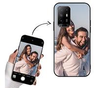 Yoedge Funda Personalizada para OPPO Reno5 Z 5G / A95 5G / A94 5G / F19 Pro+ 5G 6,43", Carcasa Personalizable con Foto Imagen o Texto Letras Gel por Encargo Personalizado Custom Case Negro Cover
