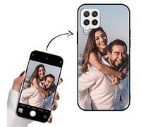 Yoedge Funda Personalizada para Samsung Galaxy A22 4G / M32 / M22 6,4", Carcasa Personalizable con Foto Imagen o Texto Letras Gel por Encargo Personalizado Custom Case Negro Cover