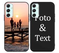 Yoedge Funda Personalizada para Samsung Galaxy A34 5G 6,5", TPU Carcasa Personalizable con Foto Imagen o Texto, Antigolpes por Encargo Personalizado Cover Custom para Samsung A34 5G Case, Negro