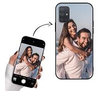 Yoedge Funda Personalizada para Samsung Galaxy A71 4G 6,7", Carcasa Personalizable con Foto Imagen o Texto Letras Gel por Encargo Personalizado Custom para Samsung A71 4G Case Negro Cover