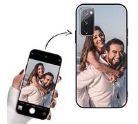 Yoedge Funda Personalizada para Samsung Galaxy S20 FE / S20 Lite 6,5", Carcasa Personalizable con Foto Imagen o Texto Letras Gel por Encargo Personalizado Custom Case Negro Cover