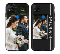 Yoedge Funda Personalizada para Xiaomi Redmi 9C 4G/ Redmi 9C NFC/Redmi 10A 6,53", TPU Carcasa Silicona Personalizable con Imagen Foto Texto Custom, Antigolpes Encargo Case Cover Personalizado, Negro