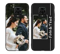 Yoedge Funda Personalizada para Xiaomi Redmi Note 9 Pro/Note 9S 4G/Note 9 Pro MAX 6,67",Carcasa Silicona Personalizable con Imagen Foto Texto Custom,Antigolpes Encargo Case Cover Personalizado,Negro