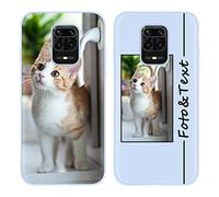Yoedge Funda Personalizada para Xiaomi Redmi Note 9 Pro/Note 9S 4G/Note 9 Pro MAX 6,67",Carcasa Silicona Personalizable con Imagen Foto Texto Custom,Antigolpes Encargo Case Personalizado,Azul Claro