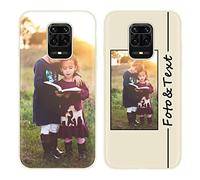 Yoedge Funda Personalizada para Xiaomi Redmi Note 9 Pro/Note 9S 4G/Note 9 Pro MAX 6,67",Carcasa Silicona Personalizable con Imagen Foto Texto Custom,Antigolpes Encargo Case Personalizado,Blanco Crema