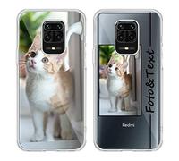 Yoedge Transparente Funda Personalizada para Xiaomi Redmi Note 9 Pro/Note 9S 4G/Note 9 Pro MAX 6,67", TPU Carcasa Silicona Personalizable Texto Custom Foto,Antigolpes Encargo Case Cover Personalizado