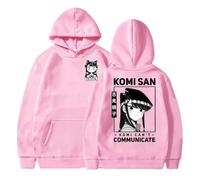 Yoedoa Sudadera con Capucha Anime Komi Can't Communicate, Sudadera Unisex, Estilo Manga Japonés (Pink,XXL)