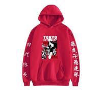 Yoedoa Sudadera con Capucha Gráfica del Anime Tokyo Revengers, Sudadera con Capucha con Caracteres Japoneses (Rose,4XL)