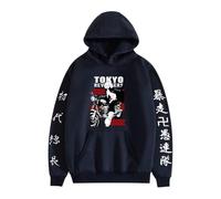 Yoedoa Sudadera con Capucha Gráfica del Anime Tokyo Revengers, Sudadera con Capucha con Caracteres Japoneses (Navy Blue,4XL)