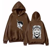 Yoedoa Sudadera con Capucha Solo-Leveling Anime, Sudadera Sin Cremallera, Bolsillos Laterales, Estilo Harajuku (Brown 1,XXL)
