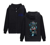 Yoedoa Sudadera con Capucha Y Cremallera Solo-Leveling Anime, Sudadera Negra De Mezcla De Algodón, Jersey De Manga Larga (Black 1,XXS)