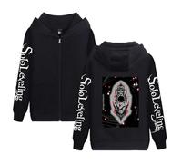 Yoedoa Sudadera con Capucha Y Cremallera Solo-Leveling Anime, Sudadera Negra De Mezcla De Algodón, Jersey De Manga Larga (Black 4,XXS)