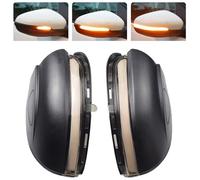 Yoegerery 1 Par Luces de giro indicadoras intermitentes dinámicas para VW Golf 6 MK6 Golf G-TI 6 R20 para T-ouran 2011-2015 (Transparente, sin agujeros)