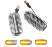 Yoegerery 2 Piezas LED Intermitentes Laterales Dinamicos Amarillo ámbar Coche Luz Intermitentes Compatible con A-udi A3 S3 8P A4 S4 RS4 B6 B7 B8 A6 S6 RS6 C5 C7 (Transparente)
