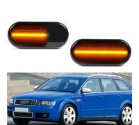Yoegerery 2 Piezas LED Intermitentes Laterales Dinamicos Amarillo ámbar Coche Luz Intermitentes Compatible con A-udi A3 S3 8P A4 S4 RS4 B6 B7 B8 A6 S6 RS6 C5 C7 (Negro)