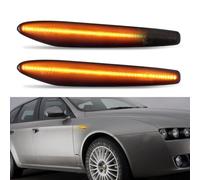 Yoegerery 2 Piezas LED Intermitentes Laterales Dinamicos Amarillo ámbar Coche Luz Intermitentes Compatible con Alfa Romeo 159 Sportwagon Boera Spider typ 939 (Negro)