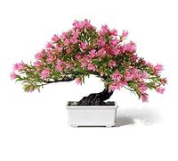 yoerm Plantas Artificiales de plástico bonsái para el hogar, Dormitorio, Oficina, Escritorio, casa de Campo, decoración de Habitaciones, 24 cm de Altura, Color Rosa