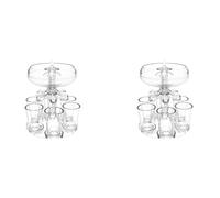 Yoeruers 2X Dispensador de Bebidas para Fiestas con Juego de 12 Vasos de Chupito - Dispensador de Licor Acrílico Sin Contacto para Bebidas Cóctel de Sidra