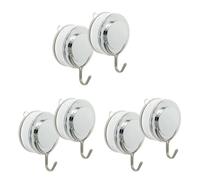 Yoeruers Gancho de Succión Paquete de 6 de Ventosa de Acero Inoxidable Al Vacío, Gancho para Toallas de Baño, Soportes hasta 18 LB Pared con Ventosa, Perchas Cocina y Baño