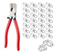 Yoeruers Juego de Hardware de 70 Piezas para Llaveros, Hardware para Llaveros, Alicates para Llaveros, Kit de Suministros para Hacer Llaveros, Pulseras y Cordones en Color Plateado.