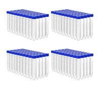 Yoeruers Tubos de Centrífuga Cónicos de 200 Piezas de 15 Ml con Tapas de Rosca, Contenedor de Prueba de Laboratorio Graduado y con Marcas de Escritura