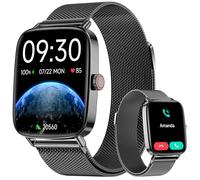Yoever Reloj Inteligente Mujer Hombre, 1.85" Smartwatch con Llamadas y Whatsapp Notificación, SpO2/Pulsómetro/Sueño/Podómetro, 110 Modos Deporte, IP68 para Android iOS Negro Oscuro