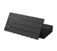 YOEVU - Baldosas de Exterior de Madera Composite WPC | Antideslizantes y Resistentes al Agua | Fácil Instalación | Ideal para Terraza y Jardín, Negro, 30x60cm, 1m²