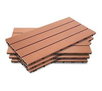 YOEVU - Baldosas de Exterior WPC | Antideslizantes y Resistentes al Agua | Fáciles de Instalar | Ideal para Terraza, Patio, Jardín, Terracota, 30x60cm, Set de 11 Piezas, 1m²