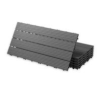 YOEVU - Baldosas de Exterior de Madera Composite WPC | Antideslizantes y Resistentes al Agua | Fácil Instalación | 1m² Superficie | Terraza, Patio y Jardín, Gris, 30X60cm