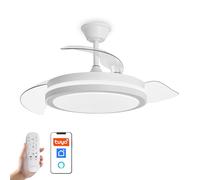 YOEVU ESPARTAN - Ventilador de techo con luz led | Motor DC | Compatible con ALEXA | Aspas retractiles | 3 tonalidades y 6 velocidades (ESPARTAN)
